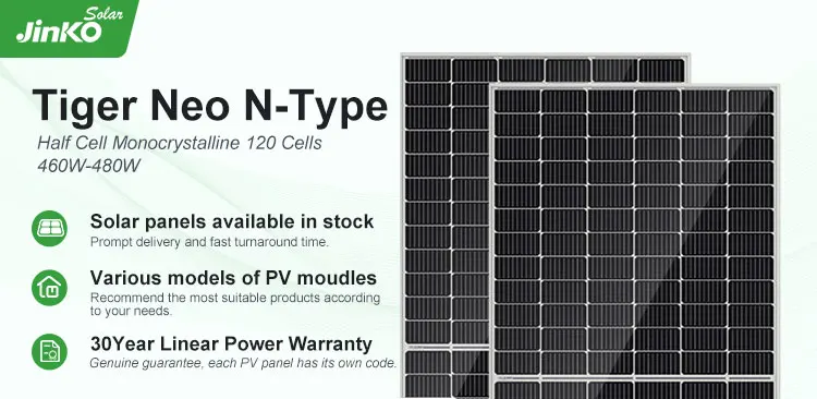 High Conversion Efficiency N Type Mono Cell Pv Module Jinko 460w 465w ...