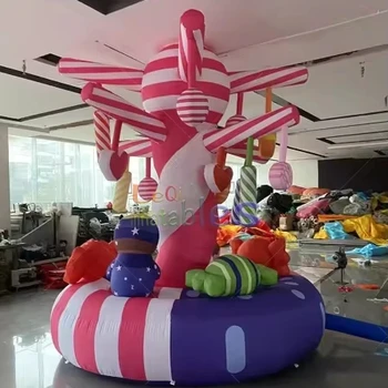 Giant Inflatable Christmas Lolly Tree Inflatable Candy Stick Inflatable Sugar Tree For Promotion Advertising