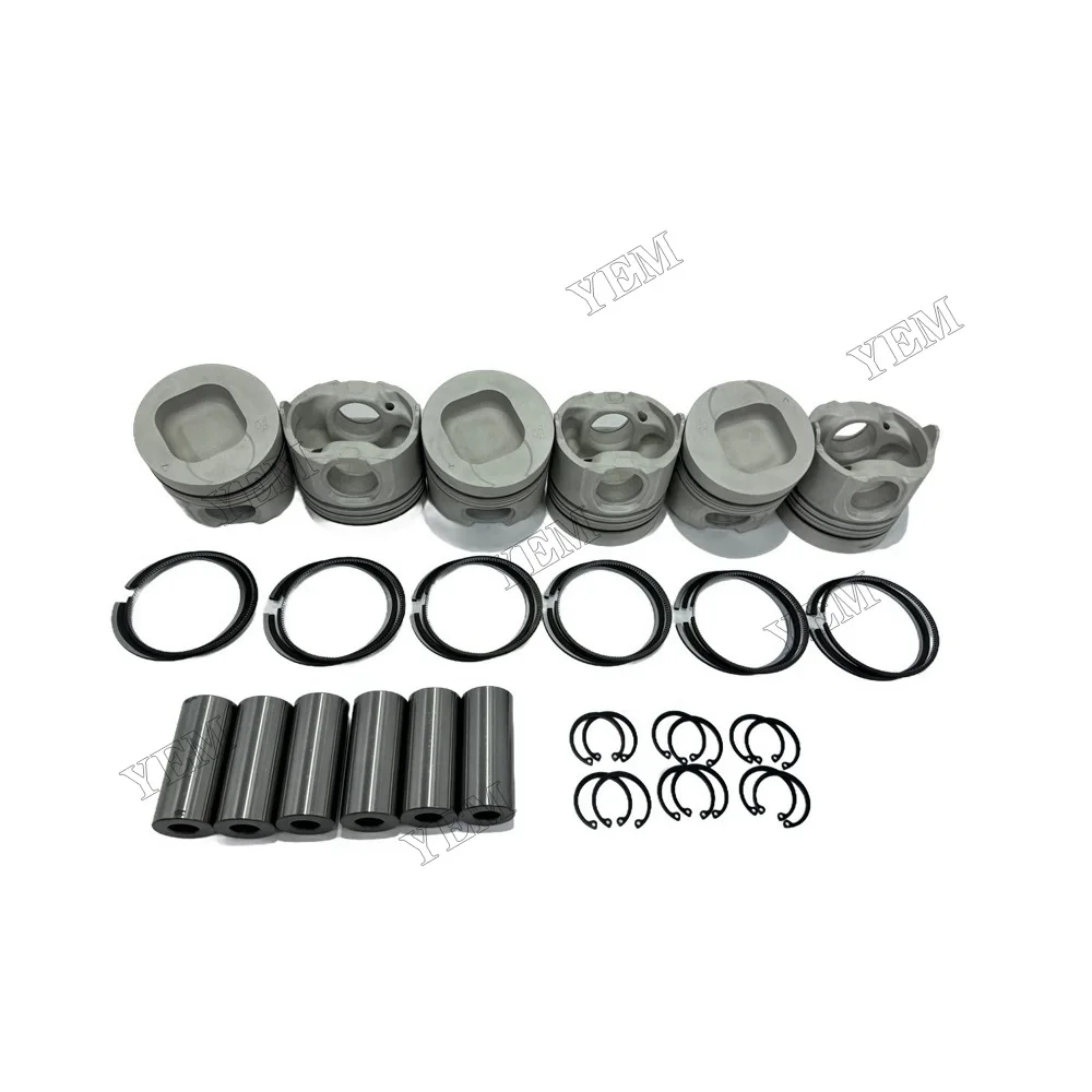 Engine Piston Set With Piston Ring Compatible for Isuzu 6SD1 Replaces China Engine Parts Supplier 6