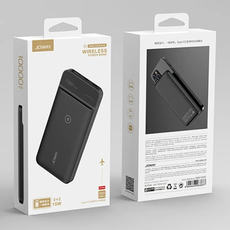 JOWAY PD 20W Fast Charging 10000mAh Power Bank Magnetic Power Bank 15W Wireless Battery for Phone