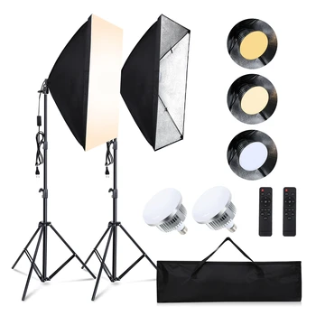 Portable Photography Set Softbox with 2m Tripod Professional Photography Studio Lighting 85W 150W Light Bulb with Softbox Kit