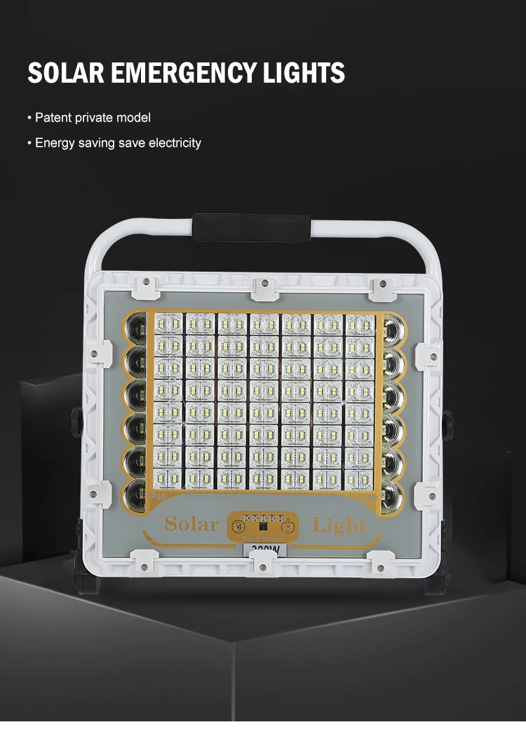 High Efficiency Outdoor Camping Emergency Light USB Charging 100W 150W 200W 300W 400W Solar LED Flood Light