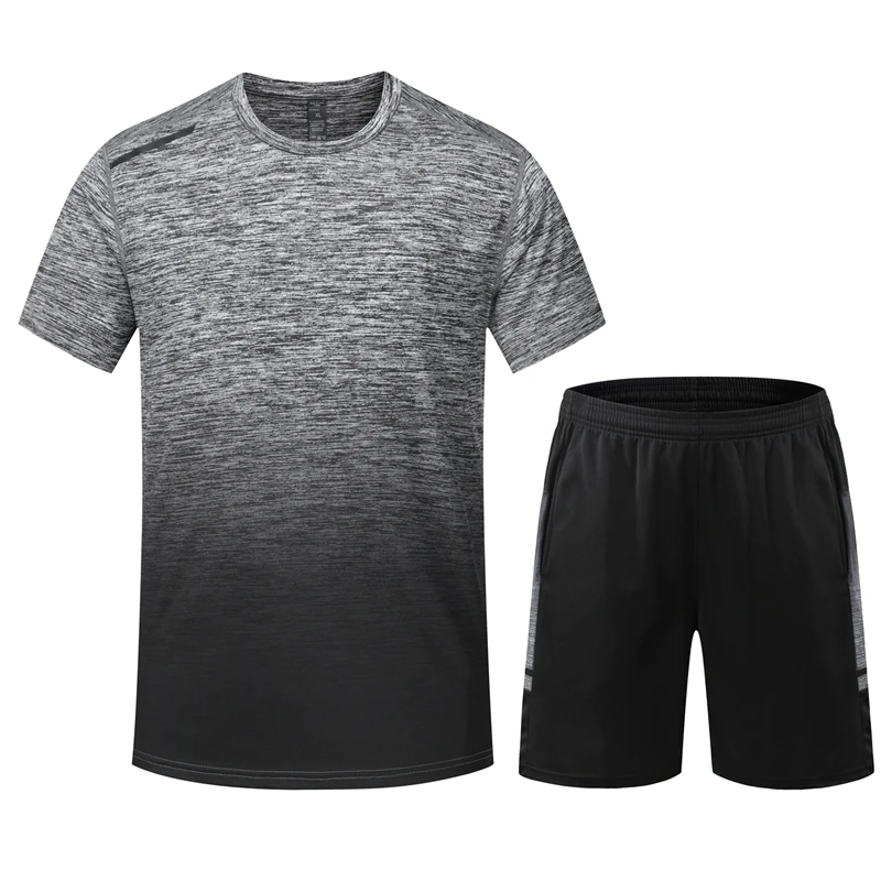 Custom Your Logo  2025 Men Short Sets Two Piece  Set Joggers Running Workout Summer Men Shorts and Shirt Set Man Sports Wear