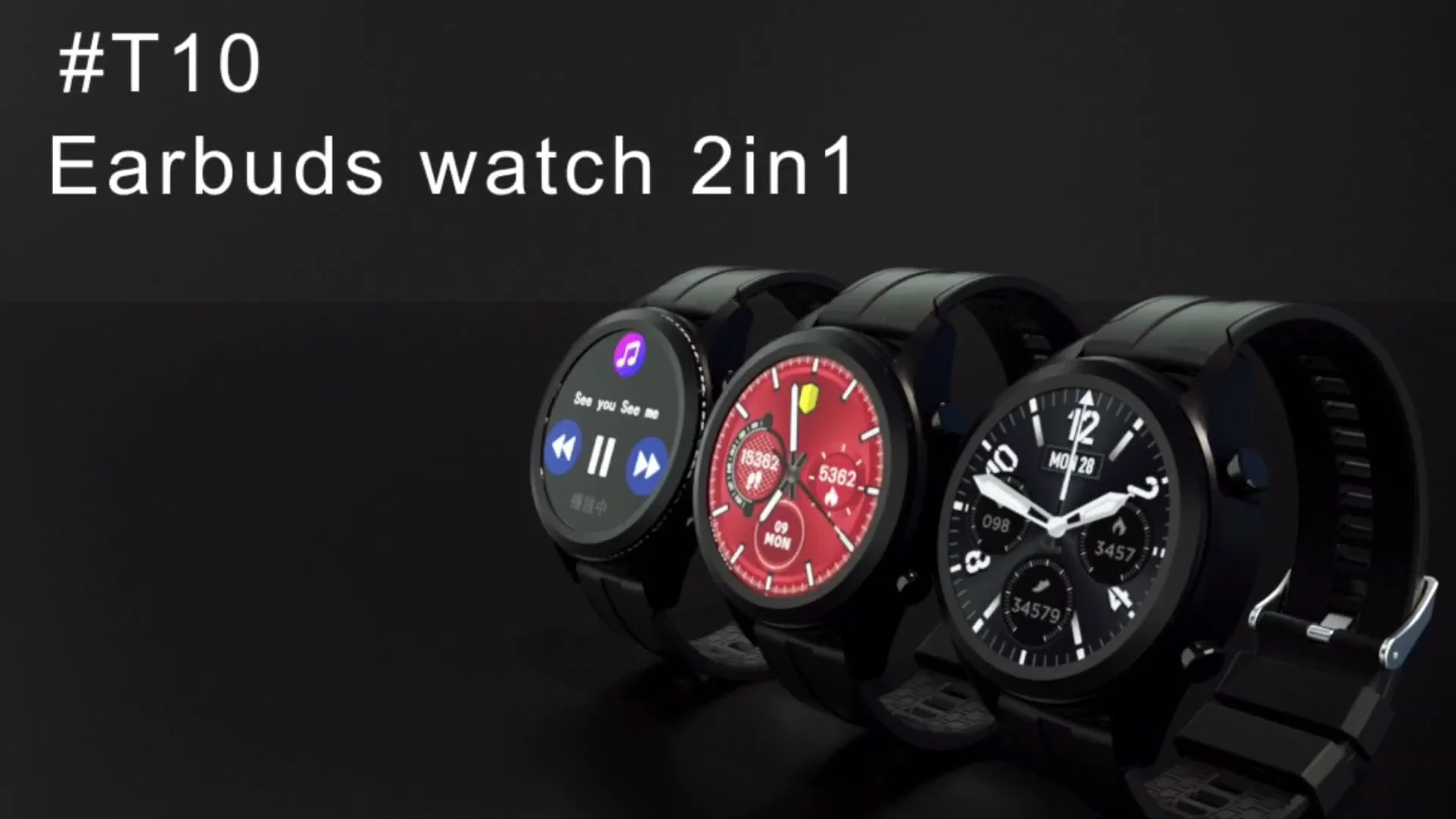 1.39'' Full Touch Screen Earbuds 2 In 1 Sport Watch Support Time Set