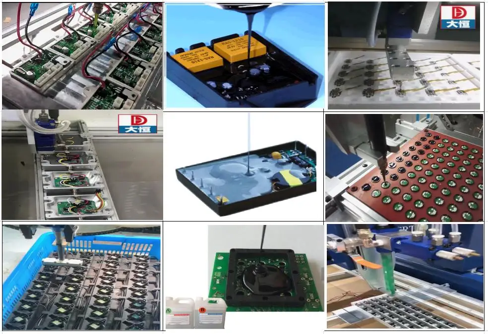 Automatic Polyurethane Epoxy Dome Sticker Machine Dispensing Potting Equipments Epoxy Resin Production Line