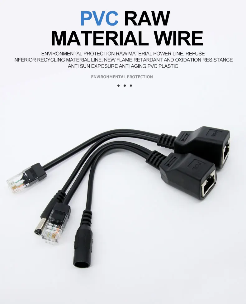 Non Standard Network Power Rj45 Poe Cable Dc 12v Poe Injector Splitter ...
