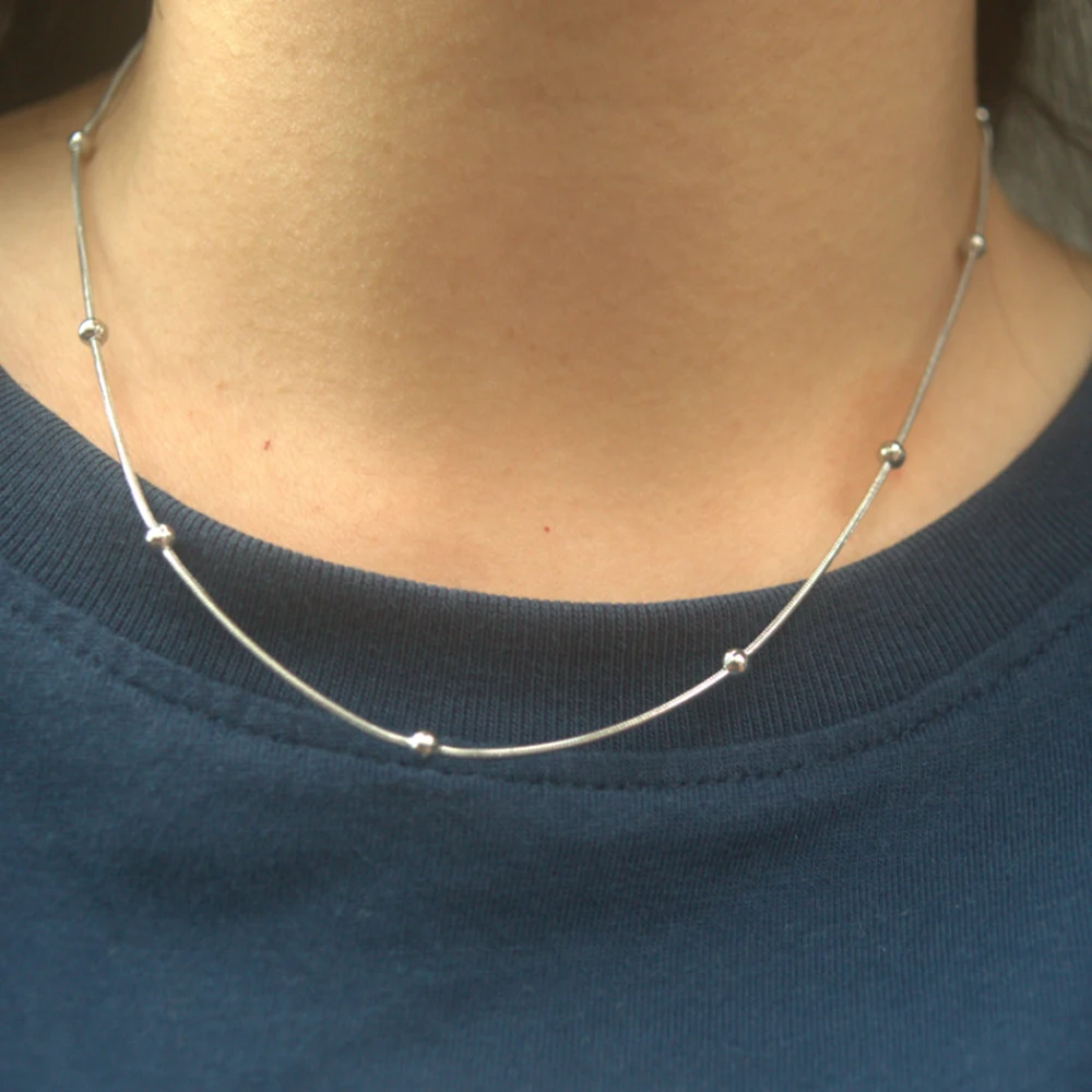 90s Fashion Stainless Steel Summer Outfits Chic Hypoallergenic Gold Asethetic Flat Snake Chain Choker Elegant Necklace Women