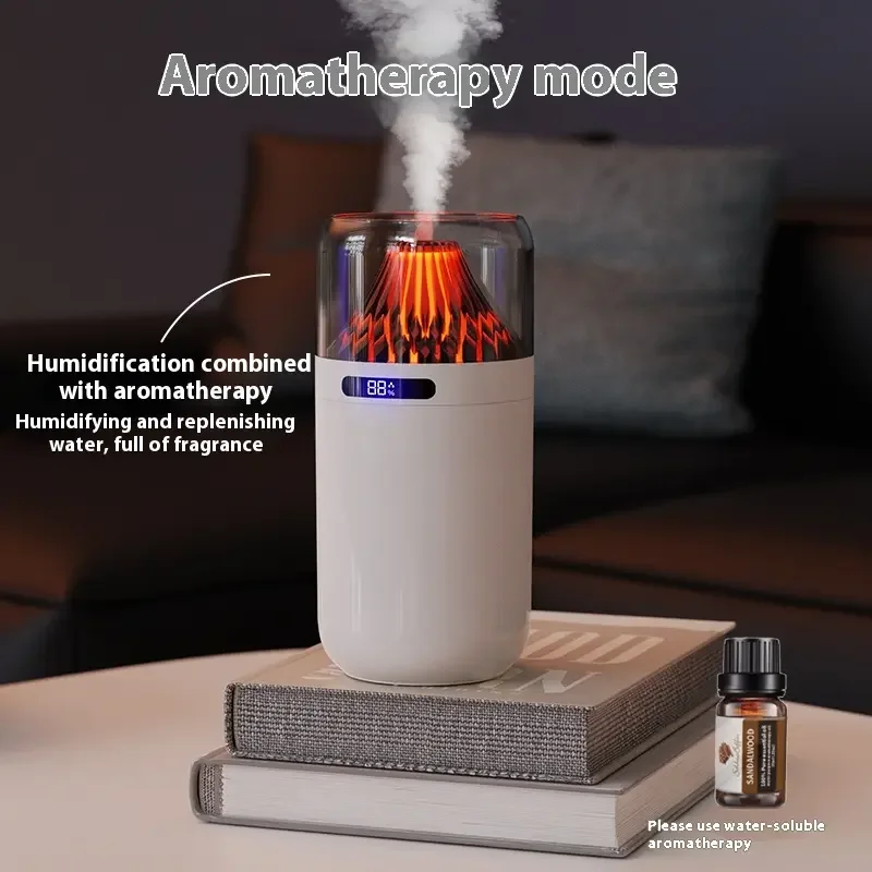 B2B Electronic Mall Simulation Volcano Spray Led Night Light Car Purifying air Humidifier Portable Mini Water Refill Atomizer