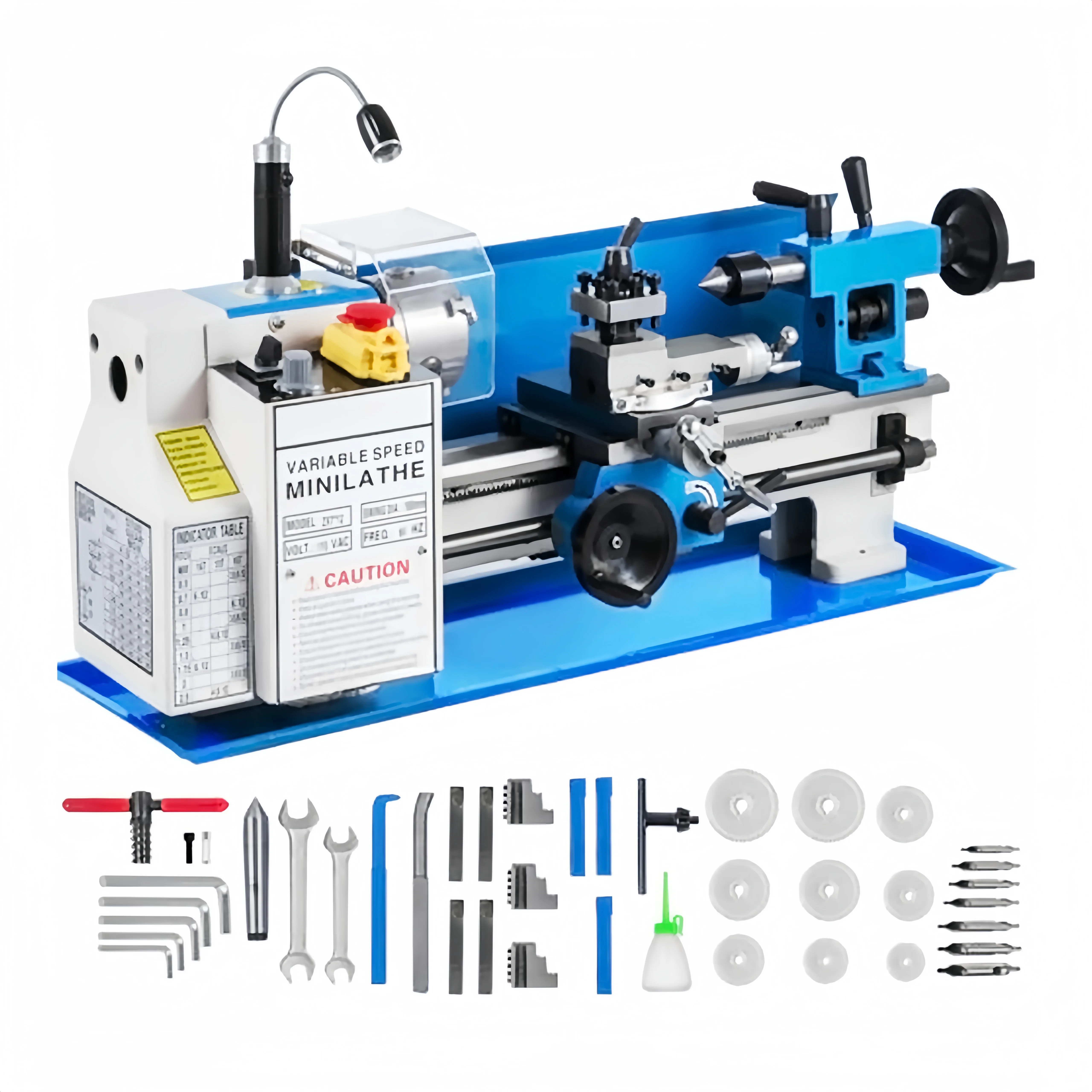 Small Left Machine Mini Metal Lathe Machine SP2102 - Compact Desktop Bench Lathe for Light ...
