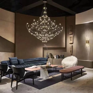 ECOJAS CL-003 Modern Light Luxury Chandelier Full of Stars Art Personality Duplex Long Chandelier Star Fall Pendant Lamp