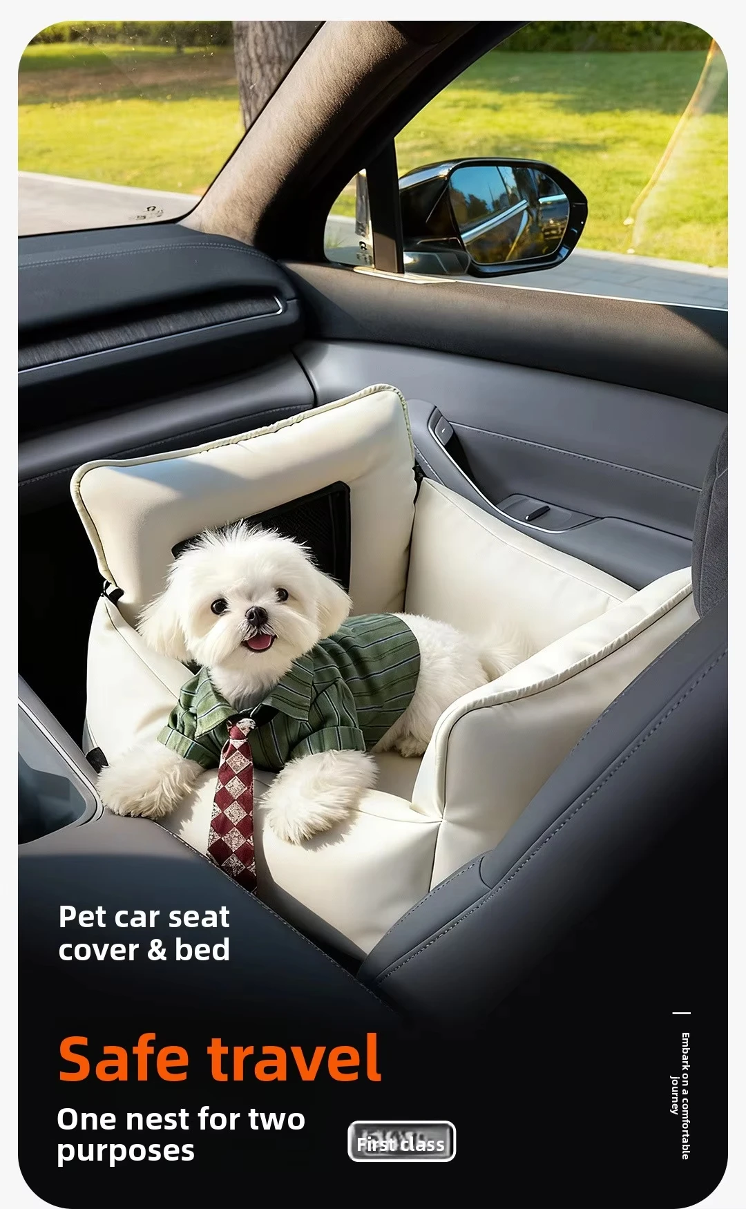 product washable removable pet car booster seat soft travel kennel for small puppy kitten multifunctional car interior rest mat-0
