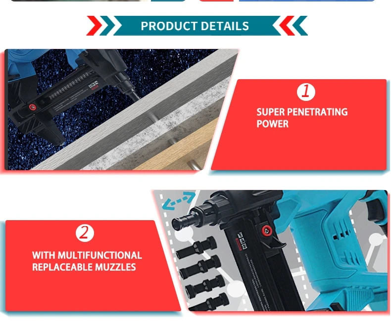 Ato A8221 Lithium Battery Electric Steel Nail Gun Cordless Electric