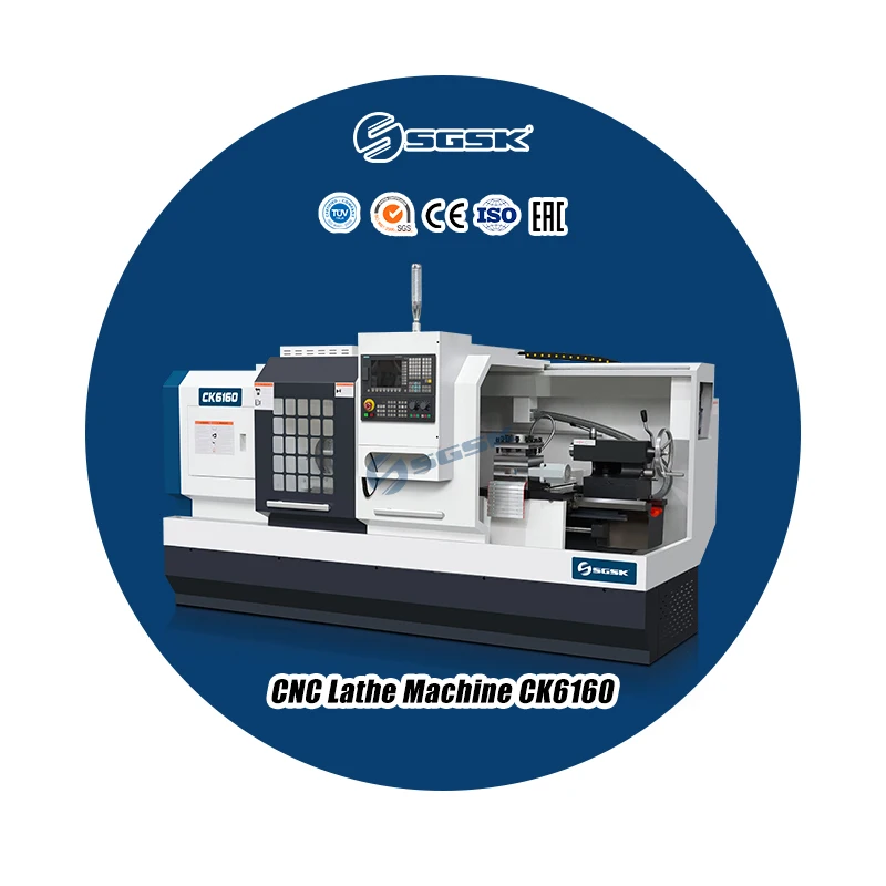 Fanuc Control System Cnc Lathe 360mm Bed Cheap Cnc Flat Bed Lathe CK6160 Cheap Cnc Lathe for Metal Machining