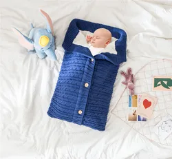Носимые индивидуальные бондажные пеленки вязаное одеяло оптом Зимние Детские спальные мешки