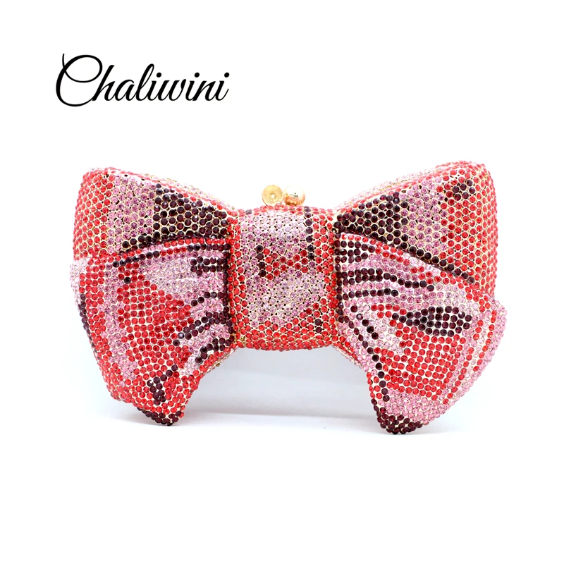 New Arrival Fashion Bow Shape Bags Novelty Purses Women Clutches Wedding Evening Wallet