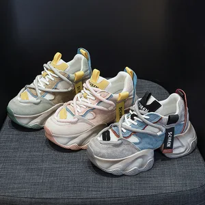 High Quality Thick Sole with a Height Increase of 8CM for Women, Breathable Spring and Summer Sports and Leisure Mesh Shoes