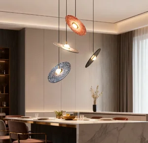 JACKSUN Flying Disc Terrazzo Pendant Light Designer Showroom Unique Creative Living Room Dining Bar Pendant Light