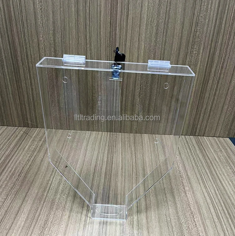Transparent Perspex Condom Dispensee Box with Lock Key for Sale Special Funnel Shape Custom Wall Mounted clear Condom Dispenser