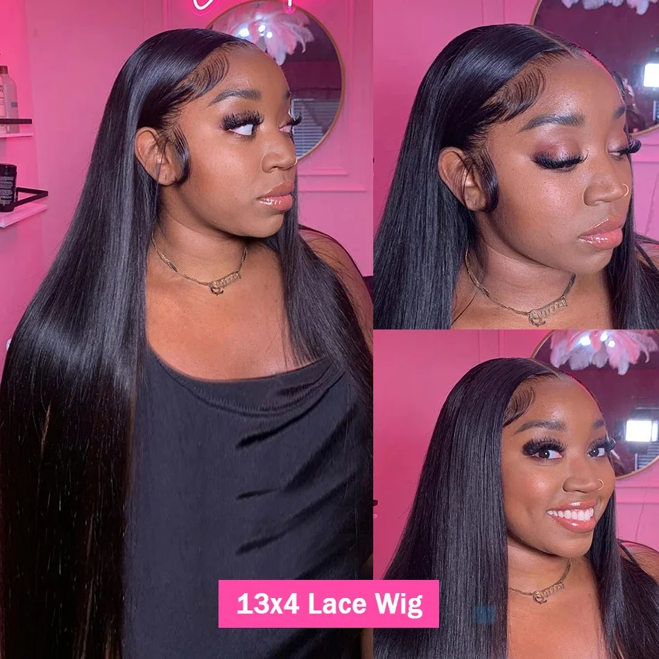 13x6 HD Transparent Lace Front Echthaar Perücken PrePlucked Brasilianische Gerade Frontal Perücken Für Frauen_voghion.com