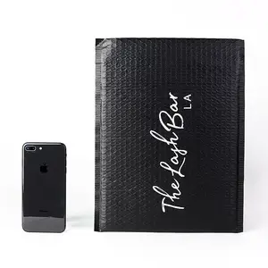 Recyclable Black Metallic Bubble Padded for Poly Mailer Bags with Custom Logo Shipping Mailing Padded Bags