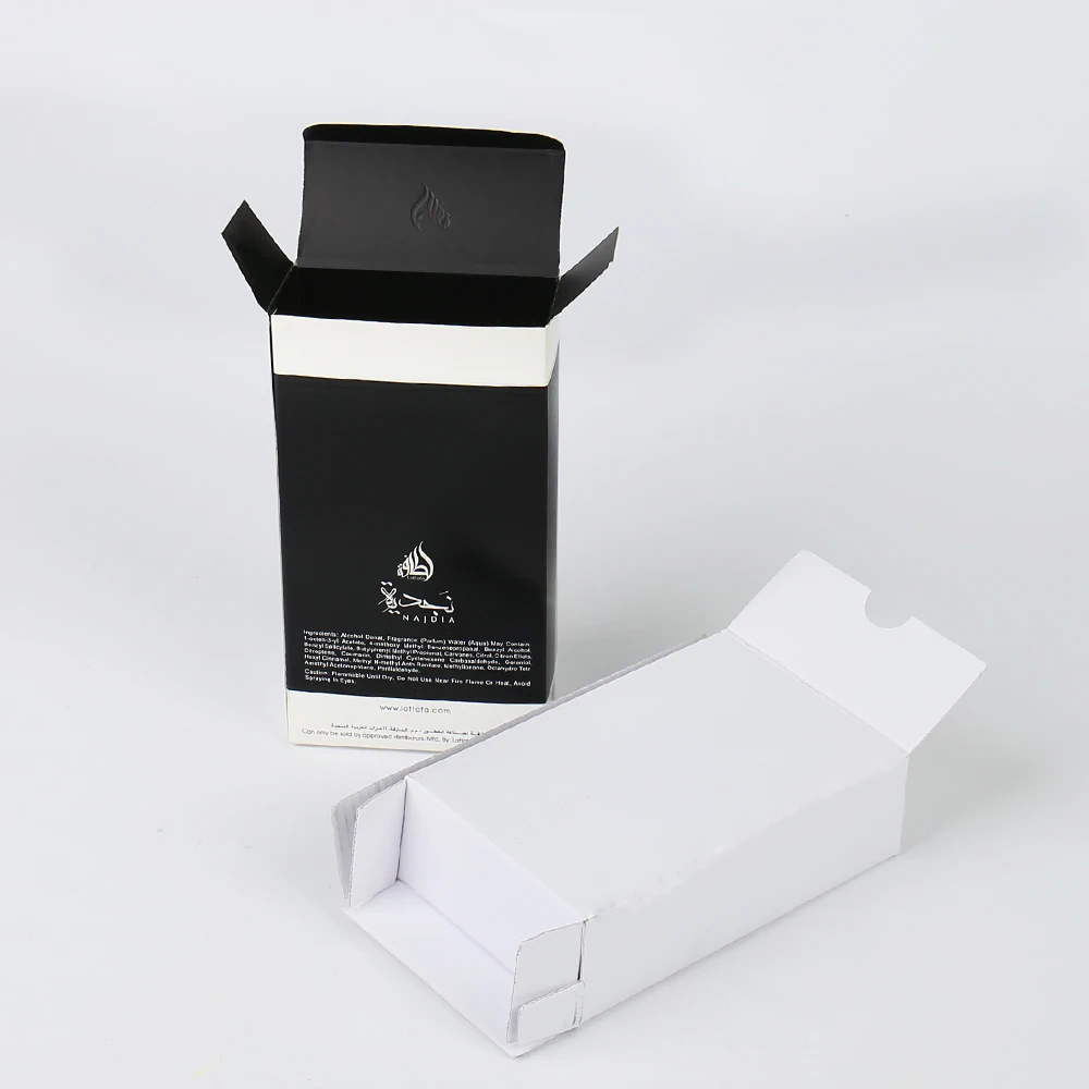 product luxury custom soft white card paper perfume box with hot silver stamping embossing for cosmetic arab perfume bottle packaging-5