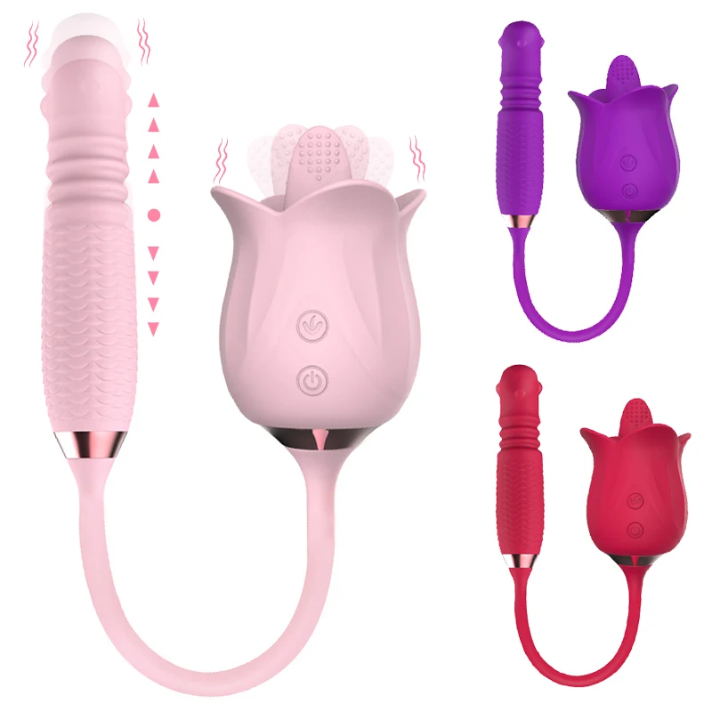 2 In1 Rose Vibrator Dildo Thrusting Sucking Massager Sex Toy Anal Clit Nipple Oral Sucking Dildo Bullet Sex Toys for 2 In1 Rose Vibrator Dildo Thrusting Sucking Massager Sex Toy Anal Clit Nipple Oral Sucking Dildo Bullet Sex Toys for
