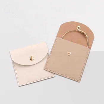 High quality jewelry pouch small keychain pouch pu jewellery pu leather pouch custom color