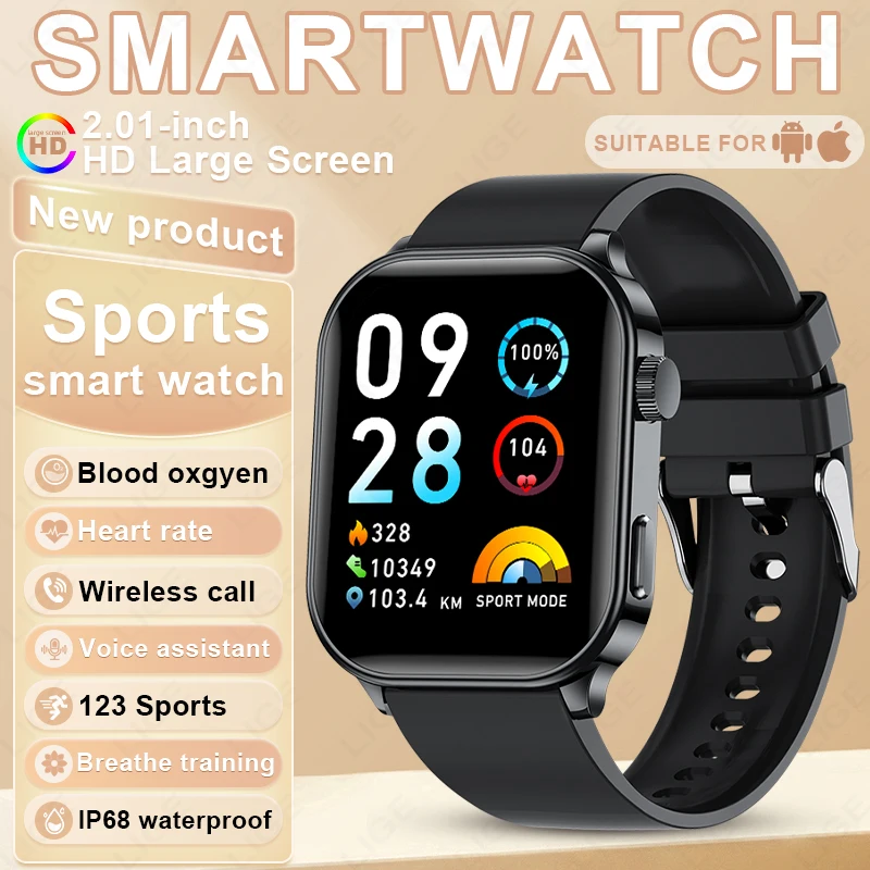 Relógio Inteligente LIGE BW0901 SDK para Homens e Mulheres, Monitor de Fitness de 2.01 Polegadas, Atende Chamadas, Monitora...