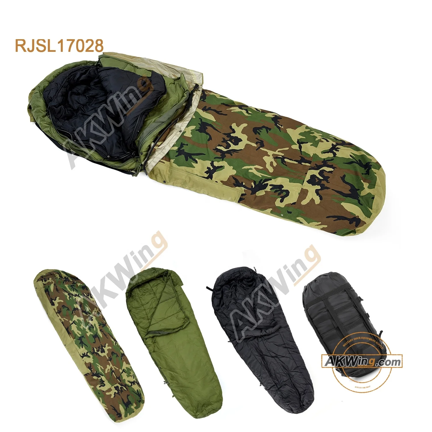 Us army style militaire woodland camo momie surplus camping sac de couchage nouveau 