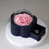 Boite bleu roi + fleurs roses