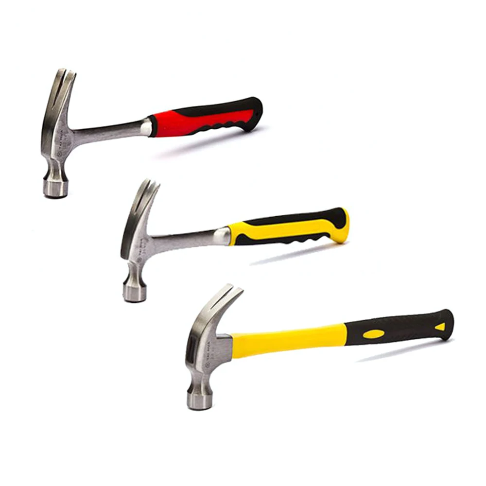 Claw Hammer Specifications 8oz 12oz 16oz 20oz 24oz Soft Tpr Grip Fiberglass Handle Nail Tool