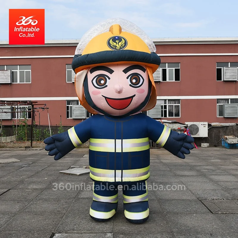 Firefighter Customize Huged Inflatable Costume for Propagandizes Promotion,Custom Giant Cartoon Firefighter Inflatable Fireman