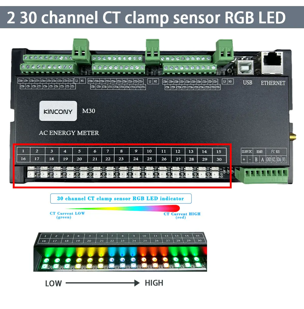 30 Channel Esp32 Energy Monitor Board Kincony M30 For Home Assistant
