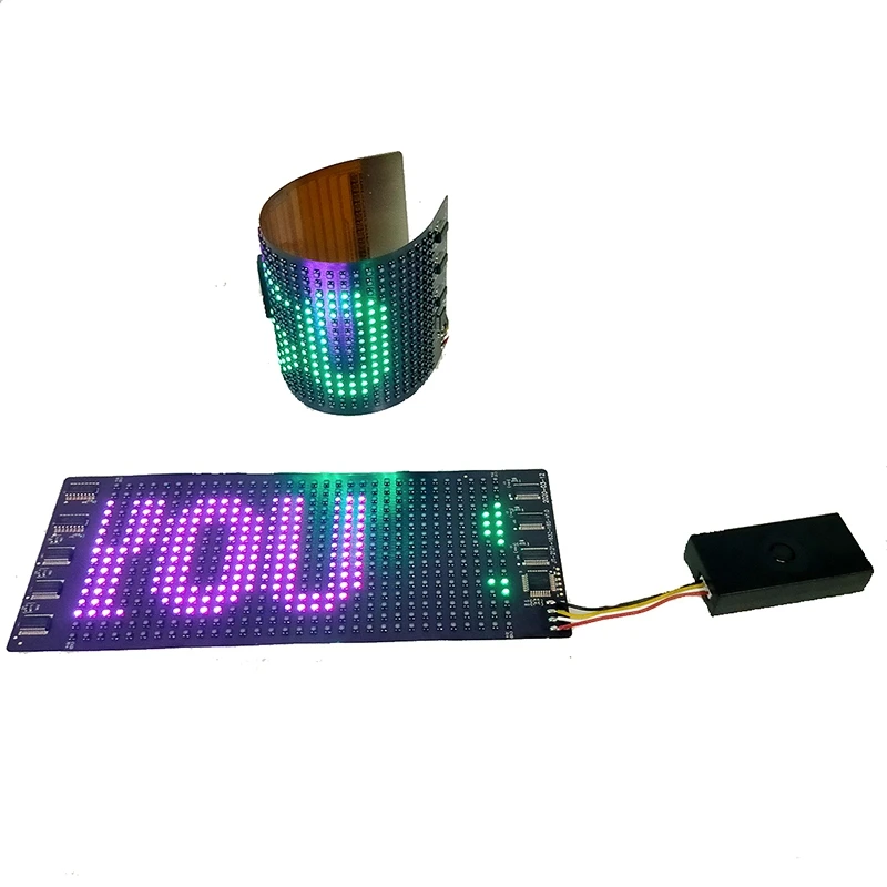 Flexible LED Display Screen T Shirts Hats Caps Bags Insert Programmable Luminous LED Light up Strip Soft APP Edit LED Display