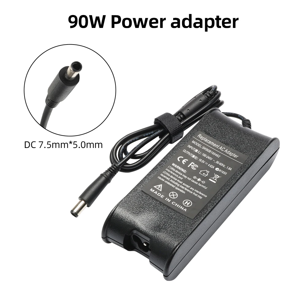 Бестселлер OEM/ODM 90 Вт 19,5 в 7,4 а 5,0 * мм адаптер питания для зарядки ПК Dell