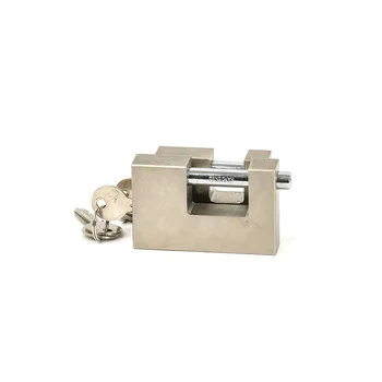 Waterproof 70/80/90mm Padlock Heavy Duty Chrome Plated Padlock Hardened Solid  Iron Rectangular Container Padlock