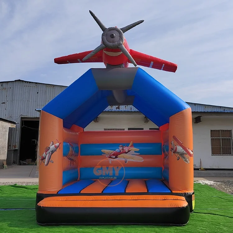 EN14960 Airplane Commercial Grade Pvc Inflatatable Bounce House Jumping Castle for Kids