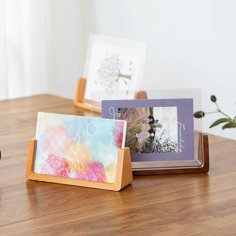 Wholesale Creative Wooden Photo Frame Table Display Custom Solid Wood Photo Frame Stand for Living Room manufacture