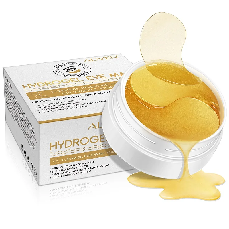 Aliver High Quality 24k Gold Collagen Crystal Eye Mask Santiwrinkle