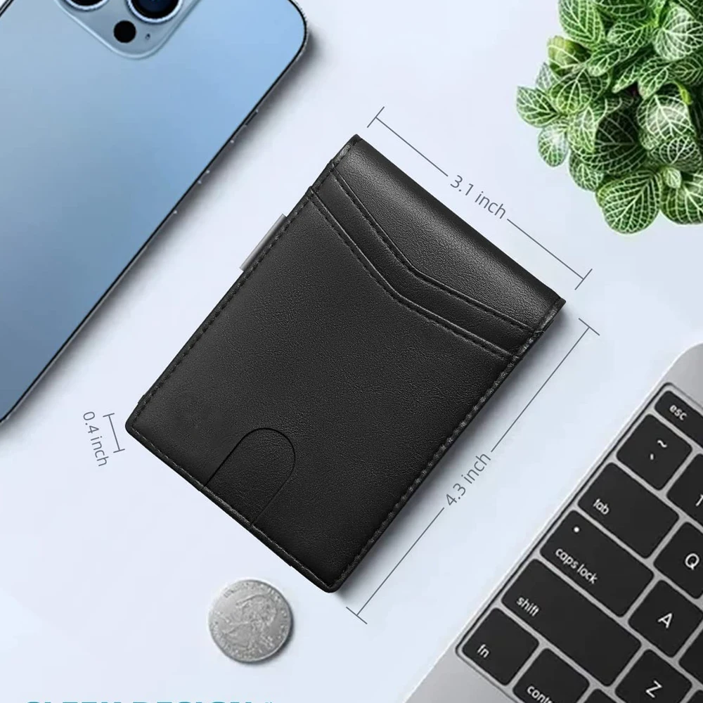 thumbnail image 2 of Slim PU Leather RFID Blocking Wallet For Men – Money Clip & Credit Card Holder, Bifold, Gift-Ready 2 of 4