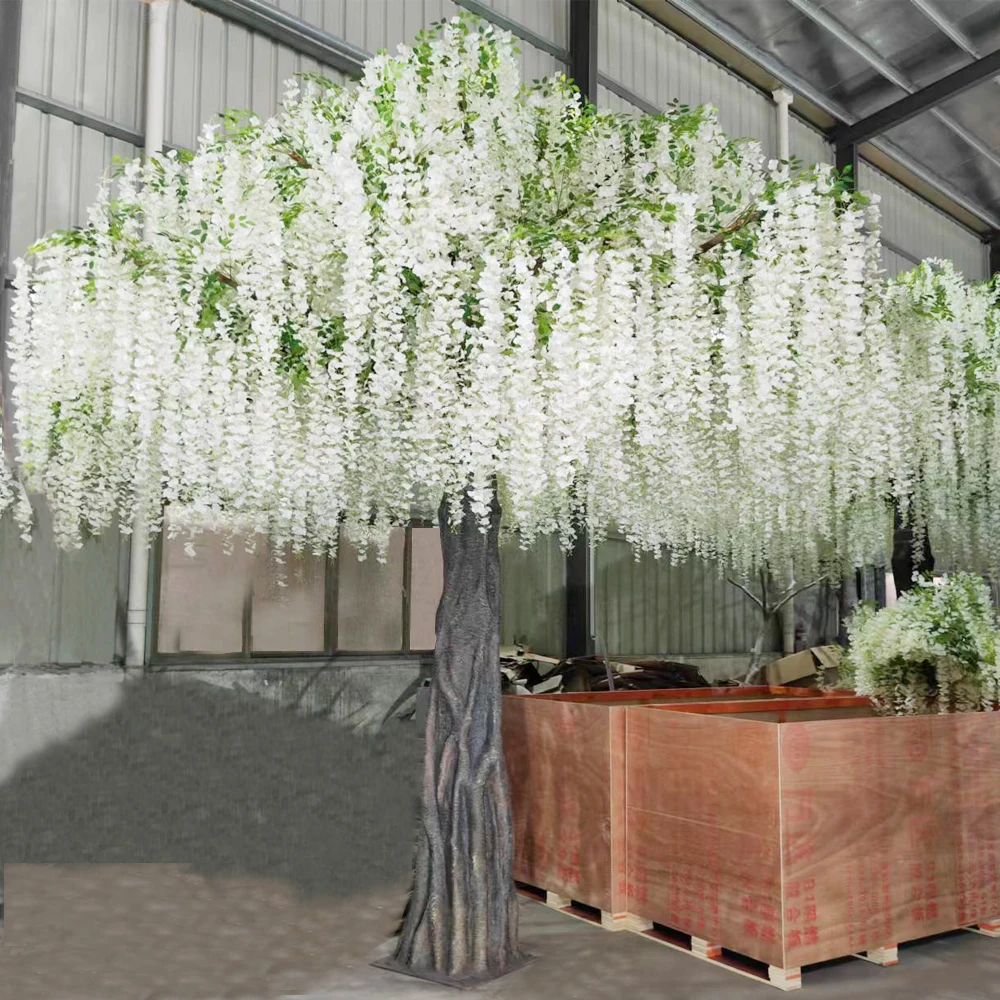 Fake Cherry Blossom Tree White Wisteria Tree For Wedding Decoration