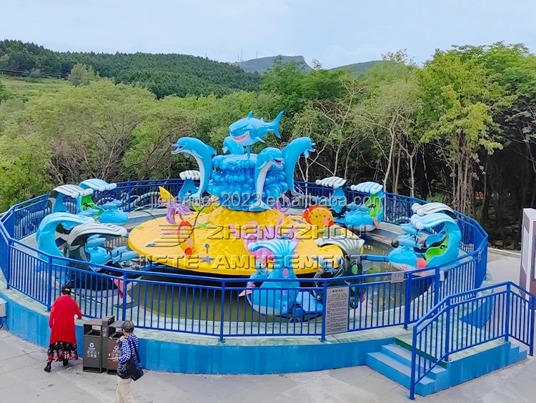 funny interactive round up Popular Family Ride Water Shoot War Shark Island Ride For Park