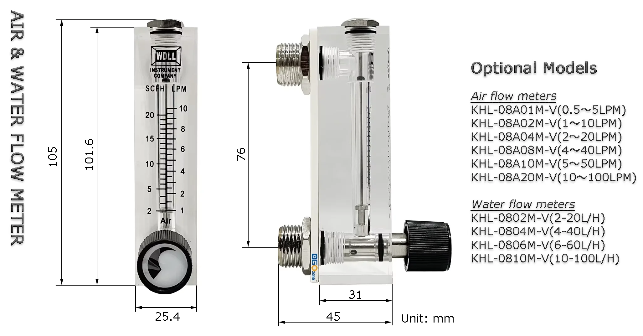 O2 Rotameter Explosion-proof 10l Medical Oxygen Flowmeter Glass Tube Rotameter Float ...