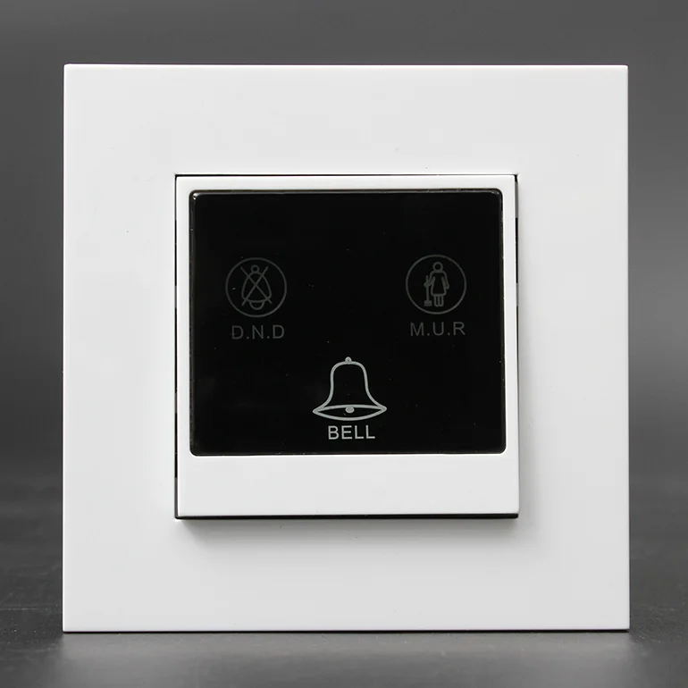 12V DC Smart Hotel Using Dry Contact Reset Doorbell Wall Switch With LED DND and MUR Display
