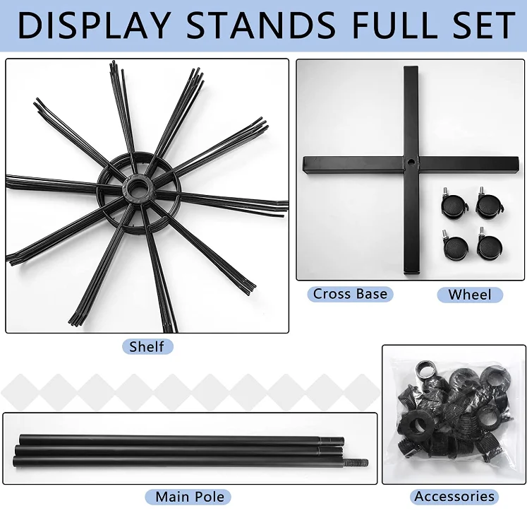 Retail Display Stand 7 Tier Spinner Display Rack Hats Jewelry Craft Show Rack