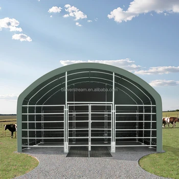 Hot Sale 6x6m Outdoor Steel Frame Chicken Run Cage with PVC PE Canopy Modern Style for Farm Cattle Sheep Horses Breeding
