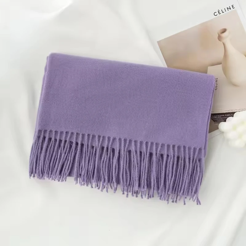 Winter Female Wool Plaid Scarf Cashmere Wide Lattice Long Shawl Warm ...