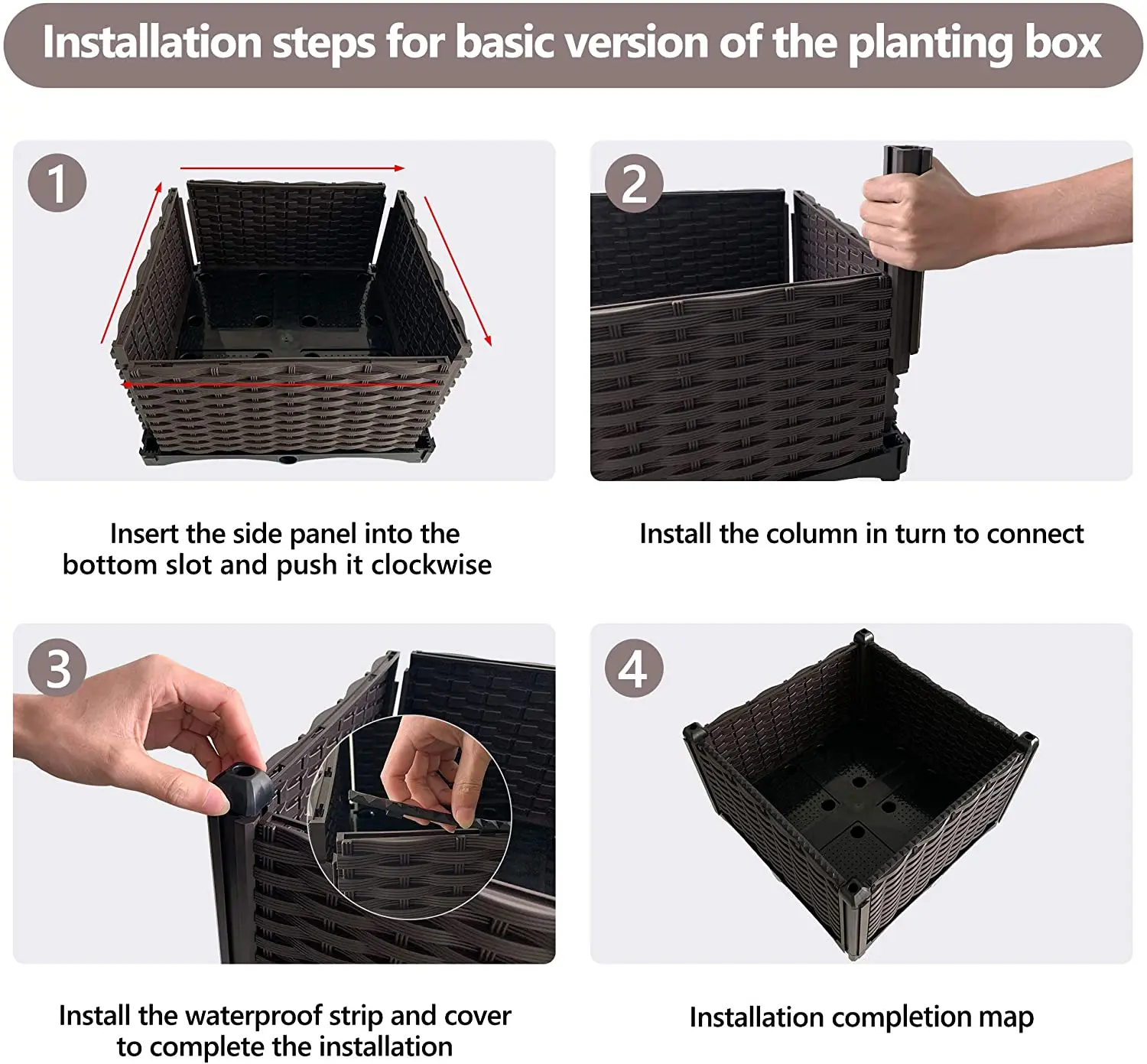 The Newest Rectangular Kit Vegetables Planting Container Raised Garden Bed for Vegetable Growing