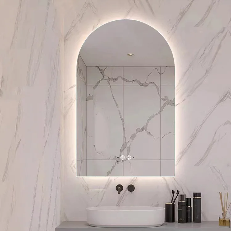 product arched lighted mirror arch decorative full length mirror home hotel arched floor mirror with light-3