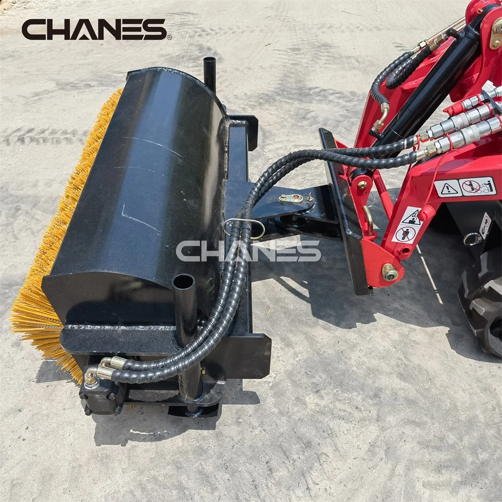 Mini Skid Steer Loader Sweeper Angle Broom Collection with Motor and Bearing Core Components on Sale Sweeping Tools